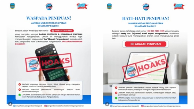 Waspada, Penipuan Nomor WhatsApp Atasnama Pejabat Pimpinan Daerah Pangandaran