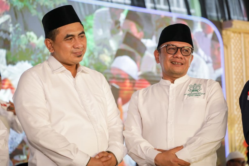 Wakil Gubernur Jateng, Taj Yasin Maimoen dan Sekjen Jatma Aswaja Helmy Faishal Zaini. Foto: dokumentasi