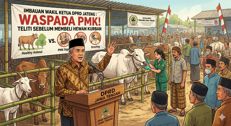 Ilustrasi AI Google Gemini DPRD melakukan sosialisasi PMK, minta warga teliti sebelum membeli hewan kurban. Foto: kawanbisnis.com