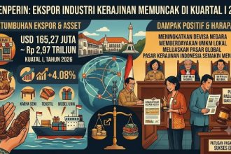 Ekspor Industri Kerajinan Kuartal Pertama Tahun 2026 Capai USD165,27 Juta, Naik 4,08 Persen