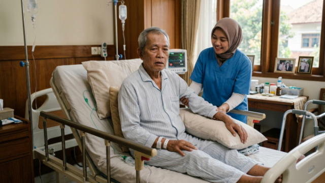 Ilustrasi gambar penderita stroke by Google Gemini. Foto: kawanbisnis.com
