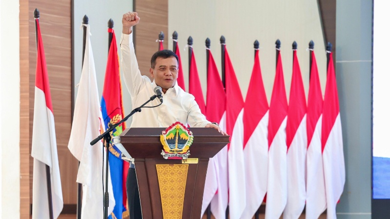 Gubernur Jawa Tengah Ahmad Luthfi saat menghadiri pelantikan Pengurus Provinsi PTMSI Jawa Tengah di Wisma Perdamaian, Semarang, Sabtu (1/8/2026). Foto: dokumentasi